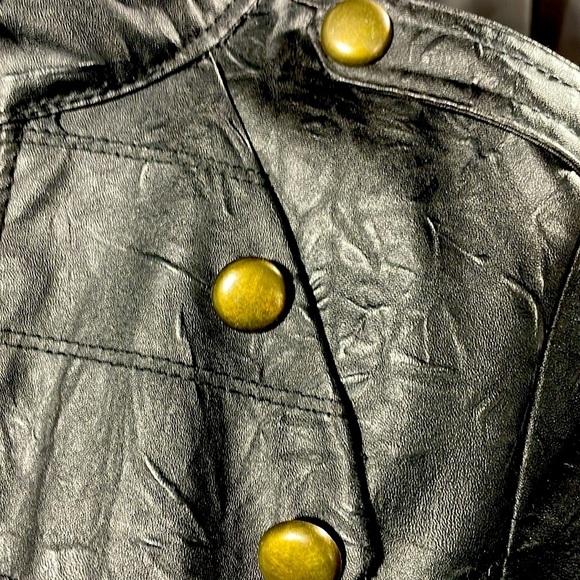 Ashly textured vegan leather Military Jacket - Picture 9 of 13